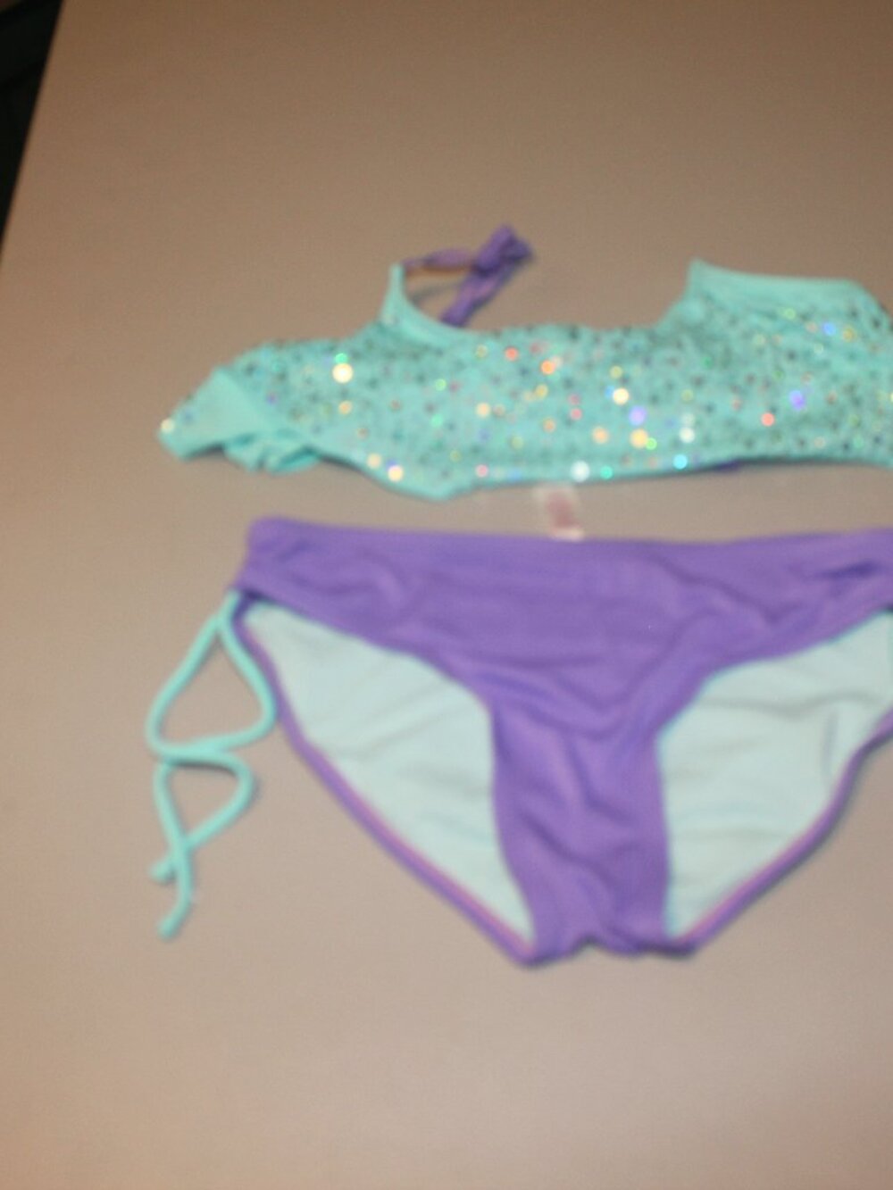 Blue & Purpl2 Pcs Justice  Bikini Swimsuit Size 12